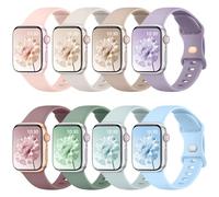 [8 PACK] Straps for Apple Watch Straps 42mm 44mm 45mm 46mm 49mm, Silicone Replacement Sport Band for iWatch Series 11 10 9 8 7 6 5 4 3 2 1 SE Ultra, iwatch Strap Women Men 8-PACK 01