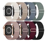 8 Pack Stretchy Solo Loop Band Compatible with Apple Watch Bands for Women Men 40mm 38mm 41mm 42mm 44mm 45mm 46mm 49mm, Nylon Braided Strap for iWatch Series 11 10 9 8 7 6 SE 5 4 3 Ultra 3 Ultra 2