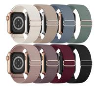 8 Pack Stretchy Solo Loop Band Compatible with Apple Watch Bands for Women Men 40mm 38mm 41mm 42mm 44mm 45mm 46mm 49mm, Nylon Braided Strap for iWatch Series 11 10 9 8 7 6 SE 5 4 3 Ultra 3 Ultra 2