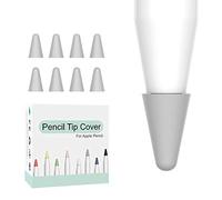 8-Pack Stylus Tips Cover, Anti-Scratch Replacement Nibs Cap & Protective Sleeves, Compatible with Apple Pencil (1st / 2nd Gen/Pro), Universal Stylus Nib Accessories, Grey