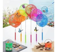 8 Pack Telescopic Butterfly Nets,Extendable Fishing Nets for Kids,37 to 86cm Long for Children Catching Little fish,Crabbing Insects Bugs Bird,Enjoy Beach,Garden,Pond Dipping,Rock Pool Outdoor