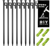 8 Pack Tent Stakes Heavy Duty Metal Tent Pegs for Camping Steel Tent Stakes 12 inch Unbreakable and Inflexible