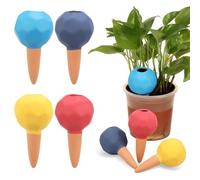 8 Pack Terracotta Self Watering Spikes, Potted Plant Watering Devices Automatic Slow Release Irrigation Stakes, Wine Bottle Mouth Plant Waterer for Indoor and Outdoor (4 colors)