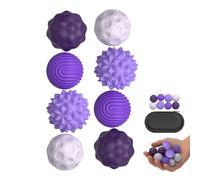 8 Pack Textured Magnetic Sensory Balls - Silicone Fidget Toys with Multiple Textures & Case for Stress, Anxiety & ADHD Help, for Adults & Teens (Purple)