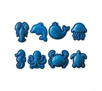 8-Pack Theme Hand For Pie Press Molds For Mini Pies | Reusable Plastic Baking Tools With 8 Sea Animal Shapes For Cookies Pastries, Blue, 8X8cm(assorted pack)