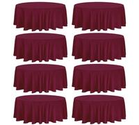 8 Pack Thick Premium Round Tablecloth 90 Inch Round Table Covers Bulk Washable Polyester Fabric Round Table Clothes for Wedding Party Reception Banquet Buffet Restaurant (Burgundy, 90 Inch)