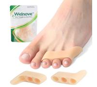 8 Pack Toe Separators - Welnove Pinky Toe Spacers, Bunion Cushions Pads for Women/Men, Silicone Little Toe Protectors for Preventing Rubbing & Relieve Pressure(Beige)