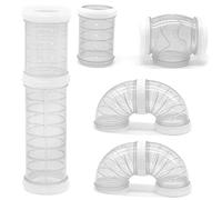 8 Pack Transparent Curved Pipe Pet Cage Tunnel Set - DIY Creative Connection Tunnel External Sports Tube for Mouse, Hamster, Rat and Other Small Animals