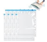 8-Pack Travel Vacuum Storage Bags - 35x50cm Medium Compression Bags for Clothes, Bedding, and Blankets with Roll-Up Design