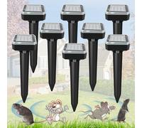 8 Pack Ultrasonic Mole Repellent,Solar Powered Gopher Mole Repellent Stakes for Chipmunks,Snake,Gophers,Voles,Waterproof Sonic Moles Deterrent for Home Garden,Yard(8 Pack)