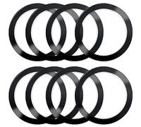 8 Pack Universal Metal Rings Sticker Compatible for Magsafe Magnetic Wireless Charger iPhone 15 14 13 12 Pro Mini Max Galaxy, Ultra-Thin Car Charger Conversion Accessories, Black