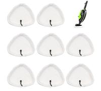 8-Pack Universal Triangular Steam Mop Pads, Compatible with Vax/H2O/Vileda/Russell, Washable, Reusable Microfibre Refills for Floors, Tiles, Hard Surfaces