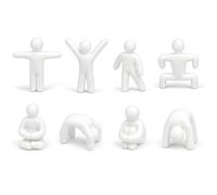 8 Pack Unpainted White PLA 3D Printed Mini Figures, Multi Poses 1.37-3.75 Inch Blank Models, DIY Craft Painting Supplies for Tabletop Family Games & Art Creation