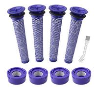 8 Pack Vacuum Filter Replacement Kit for Dyson V7, V8 Animal and V8 Absolute Cordless Vacuum, 4 Post Filter, 4 Pre Filter, Replaces Part # 965661-01 & 967478-01