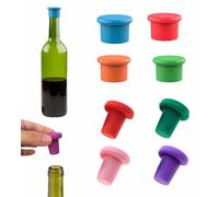 8-Pack Vibrant Silicone Wine Stoppers - Reusable, Airtight Champagne & Beer Bottle Sealer - Leakproof Beverage Savers for Wine, Sparkling Drinks, Soda (Multi-Color)