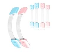 8 Pack WALTO Baby Proofing Straps - Kid Proof Cabinets Locks Child Safety Locks for Dressers & Drawers Toddler Door Locks Childproofing Cabinet Latches No Screw 3M Adhesive Safe & Easy (Light Blue)