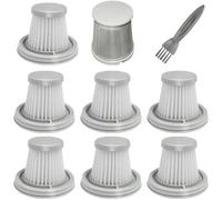 8 Pack Washable Hepa Filter Replacement for Fanttik Slim V8/V10 Mate, V8 Apex Vacuum, Compatible with Fanttik V8 Series, 1 Stainless Steel Pre-filter and 7 Hepa Filters, 1 Brush