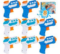 8 PACK Water Pistol for Kids, Small Mini Water Squirt Gun for Summer Pool Garden Beach, Birthday Party Favors Fillers for Boys Girls Outdoor, Training Toy for Dog Cat - Gift Package (Blue/Light Blue)