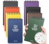 8 Pack Waterproof Pocket Notebook, 3 x 5 Pocket Notepad, Weatherproof Small Mini Spiral Steno Notepad with 100 Lined Pages for Outdoor Office School