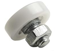 8 Pack White Plastic Drawer Roller Replacement Wheels with Stainless Steel M6 Threaded Rod, Small Bearing Pulley for Cabinet Drawer Sliders, Furniture Repair(19mm)