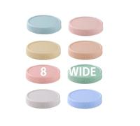 8 Pack Wide Mouth Mason Jar Lids for Ball, Kerr Jars and More, Colored Plastic Reusable Mason Jar Accessories for Mason or Canning Jars, Leak Proof Canning Lids with Silicone Rings