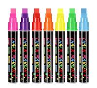 8 Pack Window Pens, 7mm/10mm Liquid Chalk Markers, Jumbo 3-in-1 Nib with 20g Ink, Non-Toxic Neon Dry Erase Marker, for Glass Chalkboard Blackboard Car Windows Sign Writing for Christmas (A, 10mm Line)