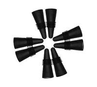 8 Pack Wine Stopper Reusable Silicone Beverage Cap Replacement with Handle Top, Black
