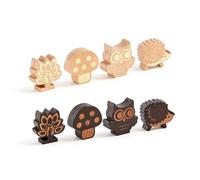 8-Pack Wooden Forest Memo Clips | Owl Hedgehog Mushroom Tree | Cute Desk Organizers for Plant Lovers & Nature Enthusiasts