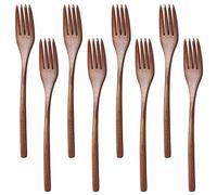 8 Pack Wooden Forks, findTop 9 Inch Long Handle Reusable Japanese Style Handmade Kitchen Utensil Wood Forks for Pasta, Fruit, Salad, Noodles