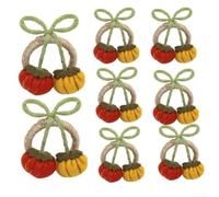 8 Pack Woven Pumpkin Napkin Rings for Halloween Thanksgiving