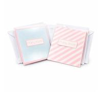 8 Pack - Write On Party Invitations with Envelopes - Square 12.5cm Pastel Pink & Blue Fill In Cards for Birthday, Baby Shower, Wedding & All Events
