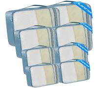 8 Packing Cubes from Extra Large to Small - Mixed Sizes Travel Cubes for Suitcases - Large Suitcase Packing Cubes (Grey, 2 x Extra Large, 2 x Large, 2 x Medium, 2 x Small)