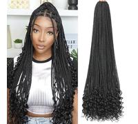 8 Packs 30 Inch Crochet Box Braids Hair with Curly Ends Pre Looped Goddess Box Braids Hair Extensions and Braiding