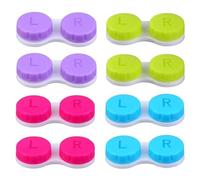 8 Packs Contact Lens Cases, Contact Lenses Holder Box with Left/Right Caps for Home Travel Outdoor