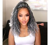 8 Packs Crochet Braids Hair Extensions Box Braids Extensions Hair Pre looped Crochet Hair Extension Goddess Box Braids Crochet Hair Extensions for Black Women (14 Inch (Pack of 8), #T-gray)