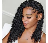 8 Packs Crochet Braids Hair Extensions for Braiding Hair Box Braids Extensions Hair Goddess Braids Crochet Hair Extensions for Black Women (12 Inch (Pack of 8), #1B)