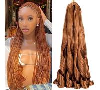 8 Packs French Curly Braiding Hair 22 Inch Pre Stretched Braiding Hair Loose Wave Spiral Curl Braids Crochet Hair with Curly Ends for Black Women by Originea (30#)