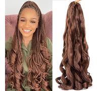 8 Packs French Curly Braiding Hair 22 Inch Pre Stretched Braiding Hair Loose Wave Spiral Curl Braids Crochet Hair with Curly Ends for Black Women by Originea (22 Inch, 33#)