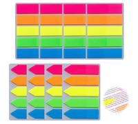 8 Packs Index Tabs,Translucent,2 Shapes 5 Colours,Page Marker,Sticky Tabs,PET Colorful Rectangle and Arrow Sticky Tabs,1600 Pcs Post It Notes Tabs,for Reading Notes Book Markers