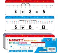 8 Packs Magnetic Number Line Boards, Dry Erase Writable and Erasable Math Board Addition & Subtraction White Board Magnets for Kids, Students, Classroom and Home (Each Measures 12” x 3.5”)