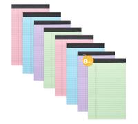 8 Packs Note Pads, A5 Legal Pad, 50 Sheets Ruled Refill Pad, Double-Sided Printing Writing Paper A5 Lined Paper, Writing Notepads for School, Home, Office, 12.7 x 20.3cm/5 x 8in, Colorful