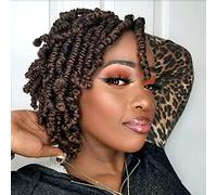 8 Packs Short Bob Spring Twist Crochet Hair for Kids 6 Inch Pretwisted Passion Twist Crochet Hair Braids for Black Women (6 Inch, M30#)