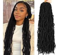 8 Packs Soft Locs 24 Inch Faux Locs Crochet Hair for Butterfly Locs Distressed Locs Crochet Hair for Women (24 Inch(Pack of 8), 1B)