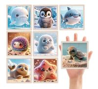 8 Packs Wooden Toddler Puzzles for Kids Ages 3-5, Jigsaw Puzzles for Toddlers 3-5, 6 Pcs Preschool Learning Educational Brain Teaser Boards Toys Gifts for 3 4 5 6 Year Old Boys Girls (Ocean)
