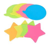 8 Pads Cute Sticky Notes Set, Speech Bubble & Star Shapes (76x76mm), 800 Sheets Mixed Bright Neon Colours, Strong Adhesive Self Stick Memo Pads for Office Planning, School Revision & Home Reminders