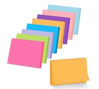 8 Pads Large Sticky Notes, 76 x 127mm, 80 Sheets Per Pad, 8 Bright Colours, Removable Self-Stick Notes for Office, Study, Planning, and Home Use