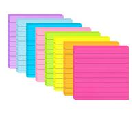 (8 Pads) Lined Sticky Notes 4x4 in Post, 8 Colors Self Sticky Notes Pad Its, Bright Post Stickies Colorful Big Rectangular Sticky Notes Ruled Stickies for Office, Home, School, Meeting, 50 Sheets/pad