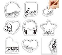 8 Pads Music Themed Sticky Notes, 240 Sheets Self-Adhesive Musical Writting Notepads, Note Post Its Message Reminder with Musical Notes Design for School Office Supplies, Musical Gifts