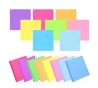 8 Pads Sticky Notes, 75 x 75 mm, 8 Vibrant Colours, 1600 Sheets, 200 Sheets/Pad, Self-Adhesive Sticky Notes for School, Office, Home use, Wall, Monitor & Refrigerator