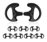 8-Pair Two Way Radio Ear Mold Replacement Soft, Pro-Grade Covert Surveillance Earbud, Silicon Earmold Earplug Compatible with Acoustic Coil Tube Earpiece(16pcs) Black